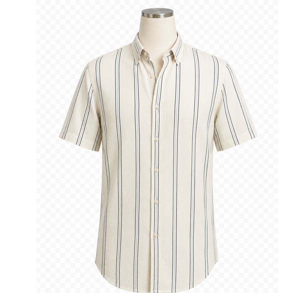 Club Monaco Men's Slim Fit Striped Button Down Shirt - Size Medium